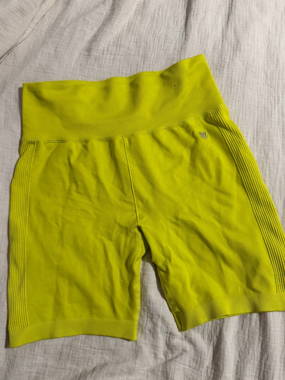 Forever 21 Neon Lime High-Waist Bike Shorts